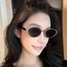 2025 New Copper Material Oval Fashion Printed Sunglasses For Women, Instagram Style Cat Eyes_viptrois.com