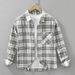 Checkered Fresh Long Sleeved Shirt For Men, Fashionable And Versatile, Artistic And Casual Loose Top_viptrois.com