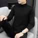 Autumn Winter 95% Cotton Long Sleeve T-Shirt Solid Color Thickened Mid-Neck Base Shirt High Neck Warm Men's Clothing_viptrois.com