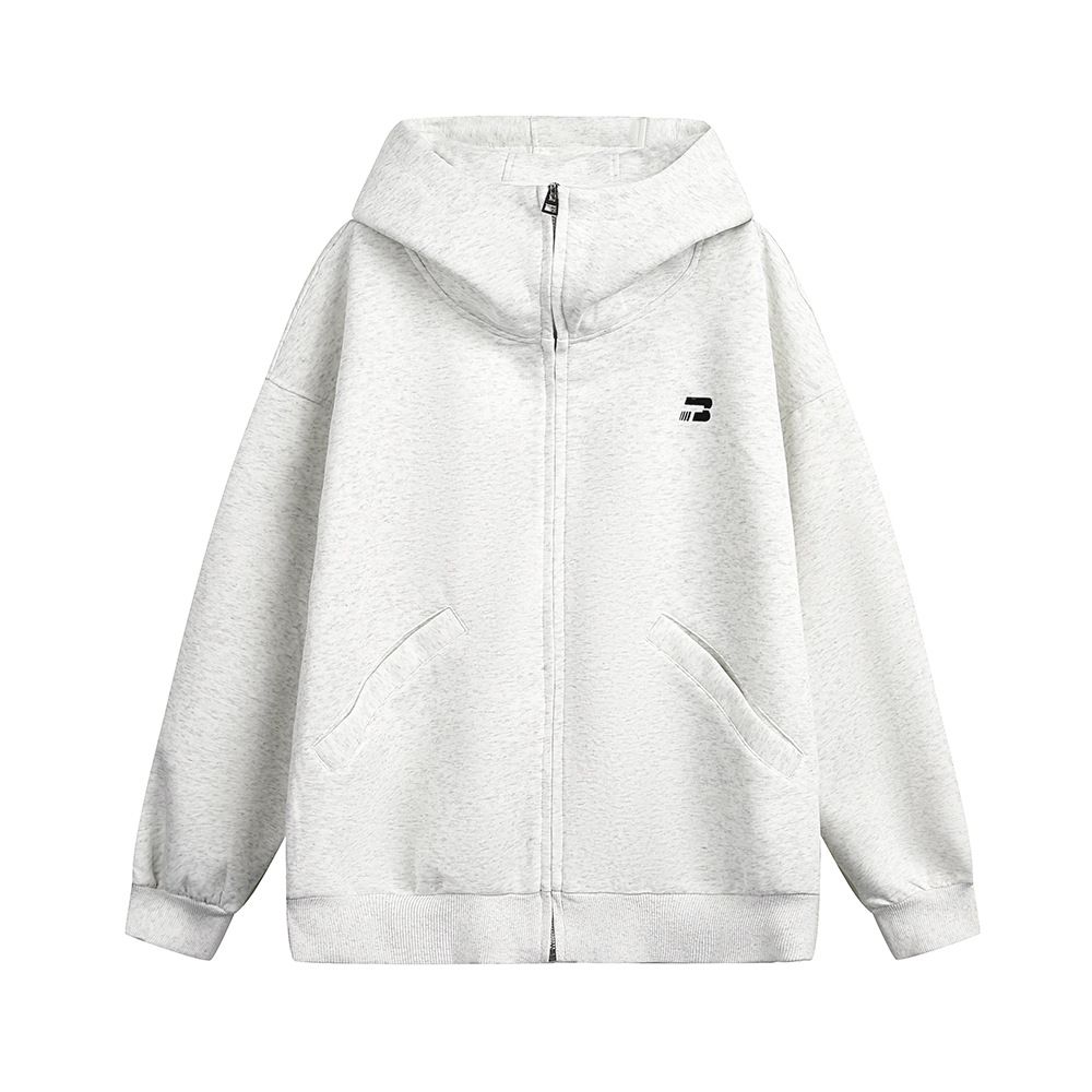 Vibe Trendy Brand Windbreaker Hoodie Unisex Autumn Winter Loose Short High Collar Hooded Zipper Jacket Solid Color_viptrois.com