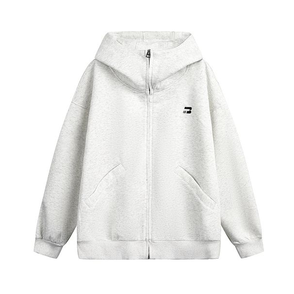 Vibe Trendy Brand Windbreaker Hoodie Unisex Autumn Winter Loose Short High Collar Hooded Zipper Jacket Solid Color_viptrois.com