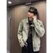 Men's Clothing Distressed Washed Jacket Handsome Denim Jacket Lapel Top_viptrois.com
