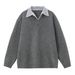 Old Money Two-Piece Turn-Down Sweater For Men, Autumn And Winter Style, High-End Polo Collar Knitwear, Warm_viptrois.com