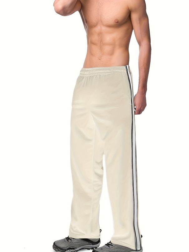 Men's Athletic Training Pants With Breathable Fabric & Drawstring Waist - Versatile Straight Leg Joggers For Gym And Casual Wear_viptrois.com