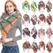 Unisex Women's shawl with woolen tricorn plaid scarf_viptrois.com