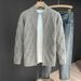 Men's Clothing Stand Collar Cardigan Knitted Jacket Spring And Autumn High End Plaid Sweater Jacket_viptrois.com