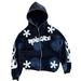 Men's Clothing Personality Letter Printing Unisex Streetwear Zip-Up Hoodie With Embroidered Patch & Bold Letter Print – Oversized Fit For Men & Women_viptrois.com