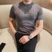 Wholesale Summer New Knitted Ice Silk Men's Short-sleeved T-shirt Korean Version Slim-fit Round Neck T-shirt Thin T-shirt Half-sleeved_viptrois.com