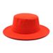 retro gentleman felt hat small head circumference flat top hat autumn and winter children's solid color short brim jazz hat_viptrois.com