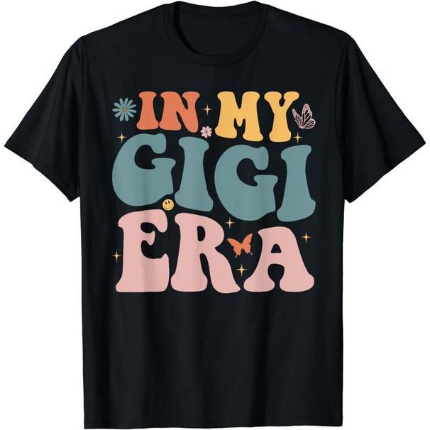 Camiseta Algodón Manga Corta "In My Gigi Era" Anunciar El Nacimiento De Un Bebé, Para Mujeres Y Hombres_viptrois.com