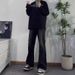 Black Micro Flared Jeans For Men In Autumn, Slim Straight Leg, Cool And High-End Pants, American High Street Pants_viptrois.com