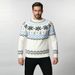 Men’s Snowflake Embroidered Sweater – Oversized Ribbed Hem Pullover (L-3XL, Soft Modal Blend, Machine Washable)_viptrois.com