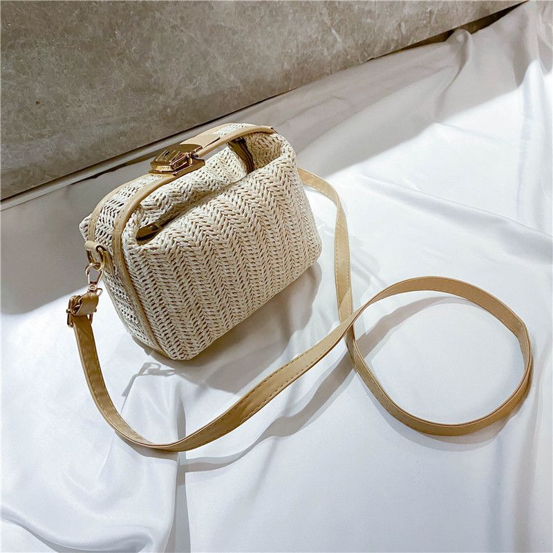 Women's Bags Spring And Summer Small Bag For Women New Style Versatile Messenger Bag Simple Small Fresh Single Shoulder Straw Handbag_viptrois.com