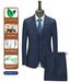 Pulse Men's Wool Blazer Groom Outfit Groomsman Suit High-End Gray Blue With Lyocell_viptrois.com