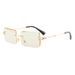 Square Frameless Sunglasses For Women – Trendy Gradient Metal Glasses Fashion Trends_viptrois.com