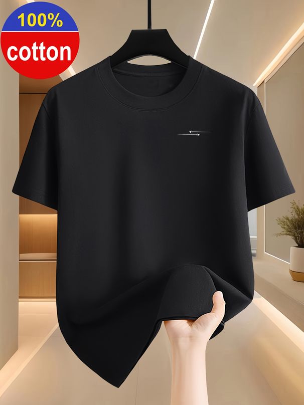 Maglietta Uomo 180G Cotone Stampa Piccolo Aereo, Morbida Traspirante Lavabile, Ideale Sport Outdoor, Tempo Libero E Viaggi Estivi_viptrois.com