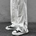 boy European And High Street Vibe Men Autumn White Feel Slightly Flared Wide Leg Floor-Length Pants Trendy Brand American_viptrois.com
