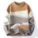 Men's Retro Knit Sweater – Thick Winter Pullover, Warm & Stylish (Light Gray/Chinese Red/Fruit Green/Yellow, M-4XL)_viptrois.com