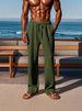 Men's Striped Casual Pants - Elastic Waist Comfort Trousers For Daily Wear And Light Exercise_viptrois.com