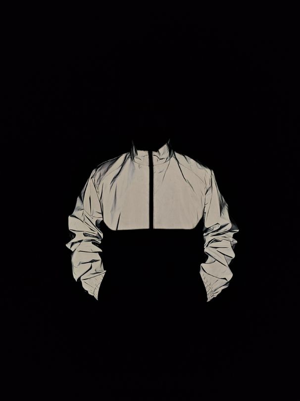 Men's Reflective Stand Collar Jacket – Lightweight Spring Coat With Safety Stripes (Gray Reflective Panels)_viptrois.com
