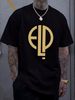 EMERSON LAKE & PALMER ELP High Voltage Logo Black T-Shirt NEW Small S Unisex Summer Fashion Soft Comfortable Stretched Casual Graphic_viptrois.com