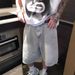 Men's Clothing Niche Old Washed High End Denim Shorts Men's Summer Slim Straight Shorts Retro Mid Length Pants_viptrois.com