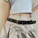 Y2k rivet inlaid flower versatile Korean jeans with belt, personalized high-end feeling, slim waist and slimming effect_viptrois.com
