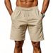 New Cotton And Linen Casual Sports Five-pair Pants For Men, Loose-fitting, Breathable, Quick-drying, Large Size, Beach Shorts_viptrois.com