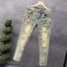 Ink Splash Distresse Nine-point Jeans For Men Slim Fit Skinny Stretch Rippe Patche Cool Street Style Personality_viptrois.com