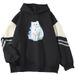 American Style Color Block For Men, Loose Fit, Niche Cat Print Pullover, Cool Outerwear Sweatshirt_viptrois.com