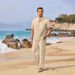 Men's Clothing Spring And Summer New Men's Clothing Men's Loose Casual Cotton And Linen Short Sleeved Trousers Suit_viptrois.com