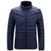 Men's Stand Collar Quilted Jacket – Lightweight Winter Coat With Cotton Fill (Black/Grey/Dark Blue, Sizes XS-XL)_viptrois.com