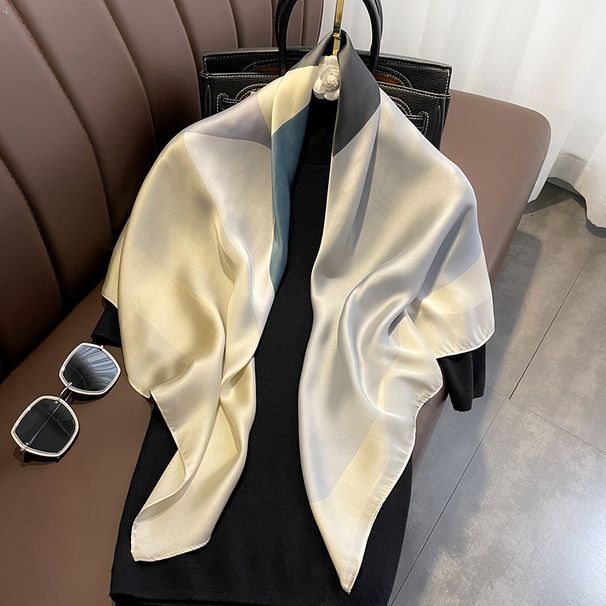 2023 New Korean Colored Scarf Women's Korean Edition Art Fashion Decoration Ins Style Scarf 90cm Large Square Scarf_viptrois.com
