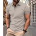 Summer Short Sleeve T Shirts For Men New Solid Color Lapel Polo Shirt Casual Lightweight Streetwear Breathable Fitness Tops_viptrois.com