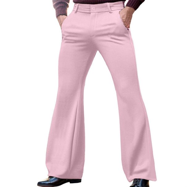 Men's Slim Fit Stretch Dress Pants – Business Casual Trousers With Slant Pockets & Flared Hem (S-XXXL, Solid Colors)_viptrois.com