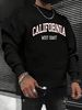 Men's Loose Casual Fashion California West Coast Letter Pattern Printed Round Neck Long Sleeved Sportswear For Autumn And Winter_viptrois.com