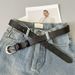 New women's ins style silver retro pin buckle genuine leather belt first layer cowhide waist with jeans dress_viptrois.com