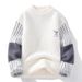 1 Winter Mink Cashmere Sweater Men's Half Turtleneck Fleece Thickened Knitted Base Shirt Trendy Autumn Outfit_viptrois.com