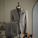 Men's Stripe Plus-Size Suit Set – Formal & Wedding Slim Fit Blazer With Vest & Trousers, Business & Party Stretch Polyester Suit_viptrois.com