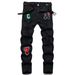 Men's Clothing New Style Pattern Slightly Elastic Black Pants Selected High Quality Fabrics Slim Small Straight_viptrois.com