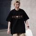 Breathable T-shirt (Eco Cotton) Black (3D "COOKIE I LOVE CHOCO COOKIE" Print & Brown-Yellow Accent) – Pioneer Style For Weekend Getaway_viptrois.com