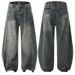 Men's Clothing & Archer0603 & Autumn/Winter Street Style Japanese Retro Distressed Trendy Wide Leg Patchwork Versatile Straight Leg Jeans For Men_viptrois.com