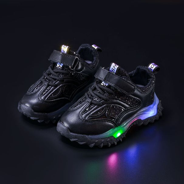 Children's Shoes Spring And Autumn Luminous Sports Shoes Boys And Girls Baby Lde Light Shoes Non Slip Leather Sequin Shoes 1 6 Years Old Light Shoes_viptrois.com