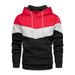 2022 New Fashion Color Block Sweatshirt Autumn Winter European And American Style Men's Patchwork Hoodie Cross-Border_viptrois.com