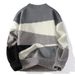 2026 Fashion Knitwear Pullovers Men Acrylic Round Collar Jacquard Splicing Long Sleeve Casual Thick Sweater_viptrois.com
