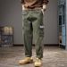 Men's Streetwear Cargo Pants Utility Loose Fit Straight Leg Multi-Pockets Casual Workwear_viptrois.com