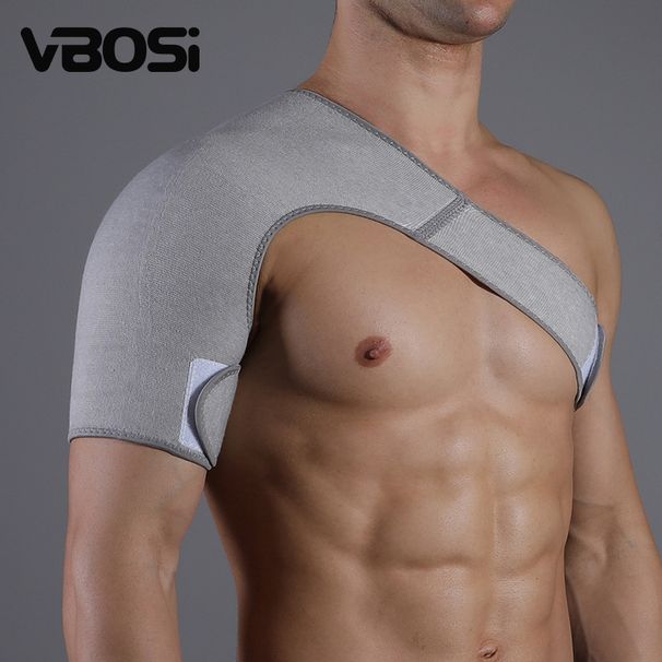 VBOSI Shoulder Support Brace For Outdoor Sports - Breathable & Warm Protective Gear For Training, Cycling, Fitness (Unisex, One Shoulder, Gray)_viptrois.com