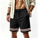 Men's Summer Loose Fit Waffle Shorts Color Block Woven Sporty Casual Training Five Point_viptrois.com
