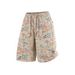 Men's American Style Graffiti Knit Shorts Trendy Brand Letter Print Summer Thin Style Retro Beach Vacation Five Point Pants_viptrois.com