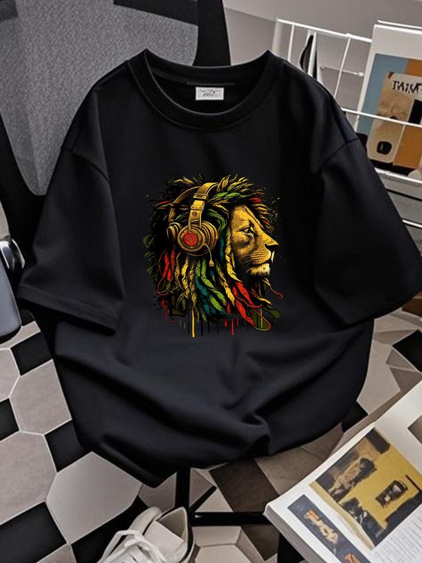 Rasta Reggae Lion Of Judah Jamaican Music Rastafari One Love T-Shirt Size S-5XL Versatile Top For Everyday Wear Soft Graphic Homme Unisex Fashion_viptrois.com